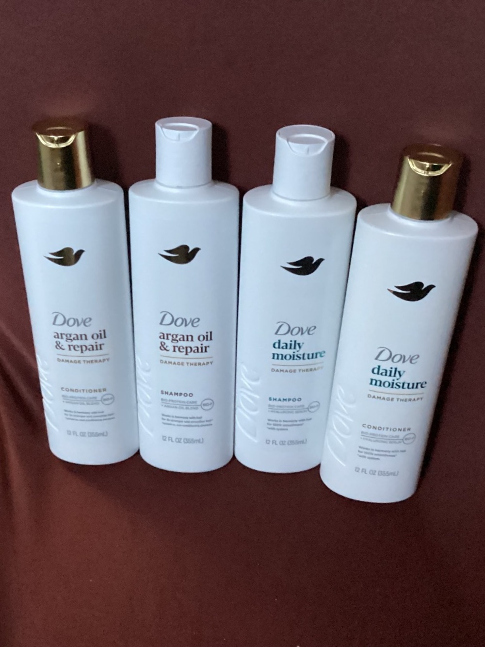 Dove Argan Oil/Dove Daily Moisture Shampoo & Conditioner Bundle NEW